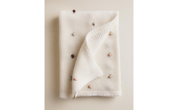 Zara Home плед детский из хлопка, в полоску, 70x100 см