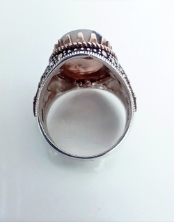 Кольцо Эстерелла, серебро 925 проба, агат, пирит/Ф