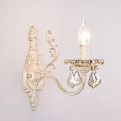 3281/1 / настенный светильник /   белый с золотом/тонированный хрусталь Strotskis