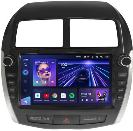 Магнитола для Mitsubishi ASX 2010-2016, Peugeot 4008, Citroen C4 Aircross (рамка с крутилками и кнопками) - Teyes CC3-2K на Android 10, 2K QLED, ТОП процессор, CarPlay, 4G SIM-слот