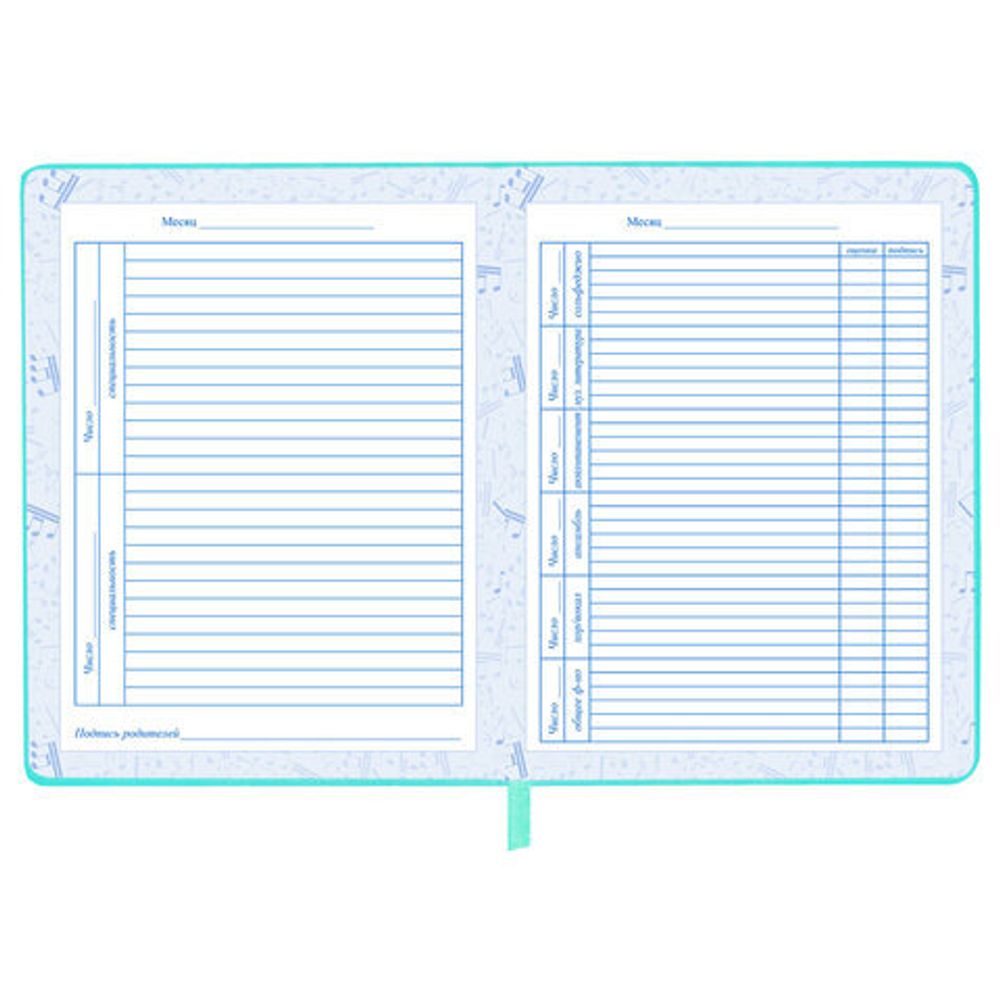 Дневник для музыкальной школы 170х215 мм, 48 л., обложка кожзам твердая, фольга, BRAUBERG, справочный материал, КОТИК, 107367