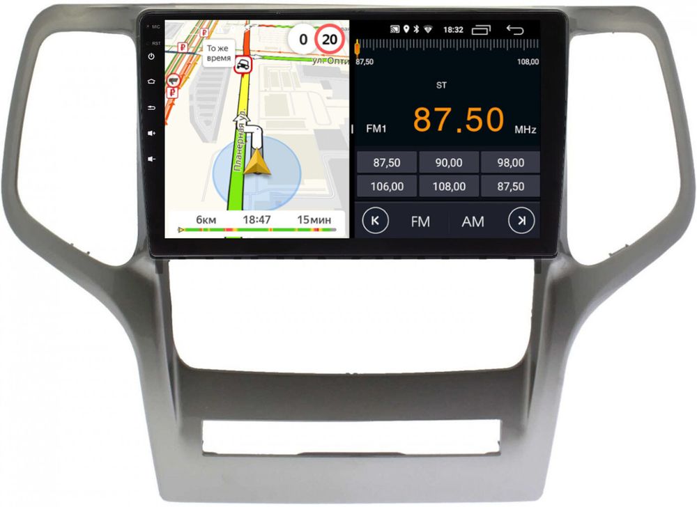 Магнитола для Jeep Grand Cherokee 2010-2013 - Parafar PF088LUX2FHD на Android 13, 8-ядер, 2Гб+32Гб, CarPlay, 4G SIM-слот