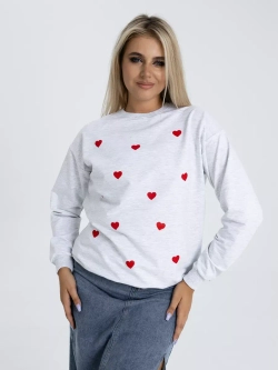 Лонгслив с сердечками