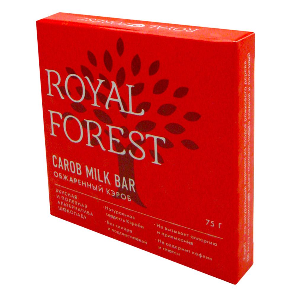 Шоколад ROYAL FOREST молочный из обжаренного кэроба 75 г