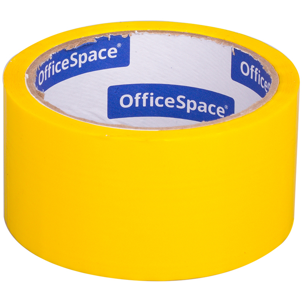 Клейкая лента упаковочная OfficeSpace, 48мм*40м, 45мкм, желтая, ШК Скотч