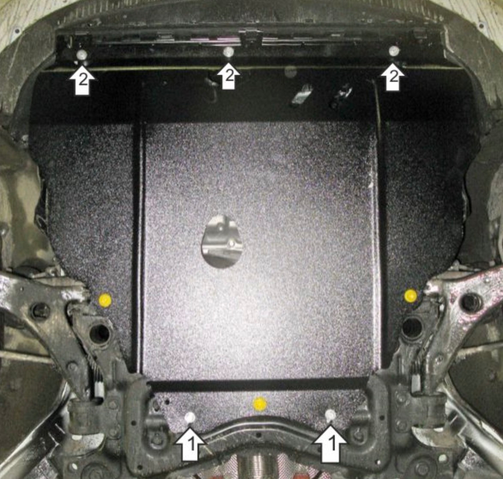 Защита стальная 2 мм двигателя и кпп для Volvo C30; S40; V50 Motodor.72601