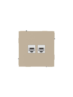 Розетка компьютерная 2-м KANT RJ45 кат.5E без шторки ванильн. марципан DKC 7015664