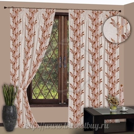 Шторы блэкаут для гостиной:  Кабанг (арт. 1112-3)  - (185х260)х2 см. - терракот