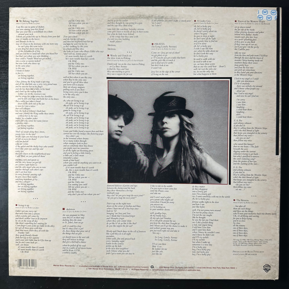 Rickie Lee Jones ‎– Pirates (США 1981г.)