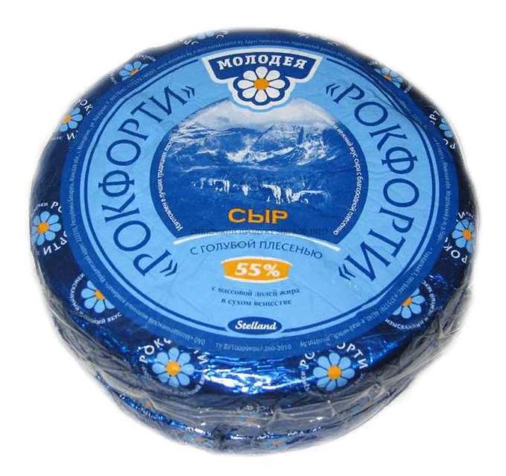 Белорусский сыр &quot;Рокфорти&quot; с голубой плесенью - купить с доставкой на дом по Москве в магазине Белорусские продукты