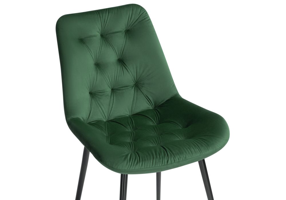Стул на металлокаркасе Гояр изумрудный / черный глянец