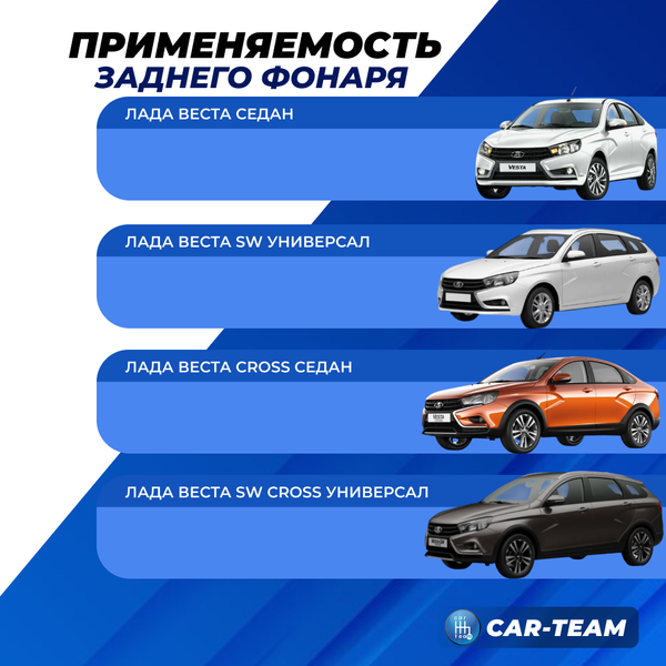 Задний фонарь Лада Веста наружный угол, правый (аналог) (8450006962-15)