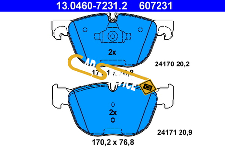 ATE - 13046072312-ATE - Brake Pad Set, disc brake