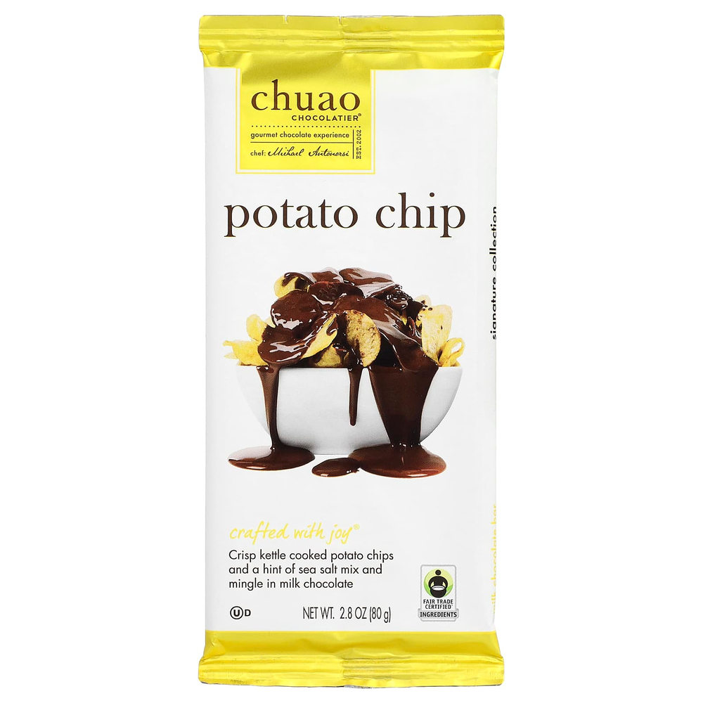 Chuao Chocolatier, молочный шоколад, с картофельными чипсами, 80 г (2,8 унции)