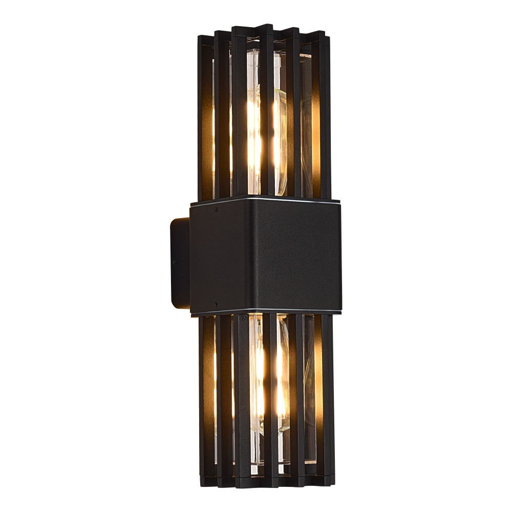 SL9018.401.02 Светильник уличный настенный ST-Luce черный/черный E27 2*15W IRUM