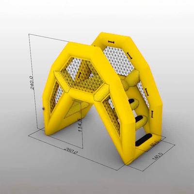 Надувная мини-лестница для бассейна из ПВХ, жёлтый, 2,6*1,4*2,4 м