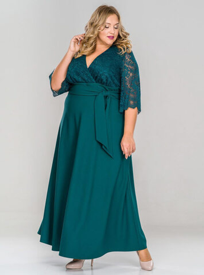 Нарядное платье из крепа и кружева Ева