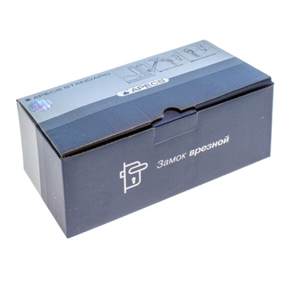 Замок врезной Apecs, 1023/60-CR, 15576, ручка в комплекте, цилиндровый, хром