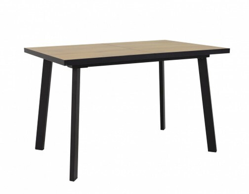 РОБИН Стол раскладной (корпус)  (Дуб Крафт Золотой/РОБИН ОПОРА Черная трапеция (М113 680мм RAL 9005)