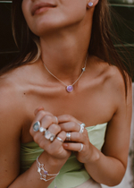 Колье «Трилистник» с лавандовым аметистом