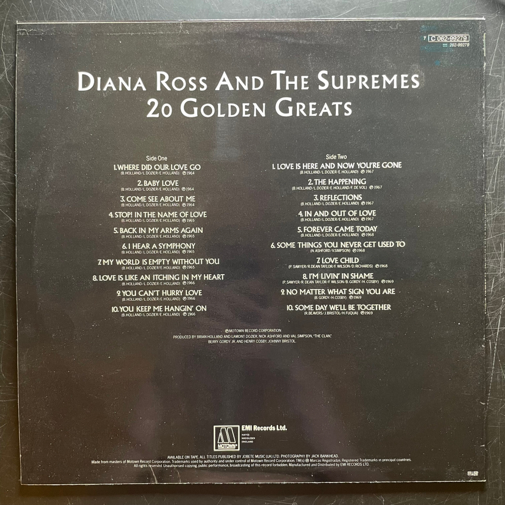Diana Ross And The Supremes - 20 Golden Greats (Скандинавия 1977г.)