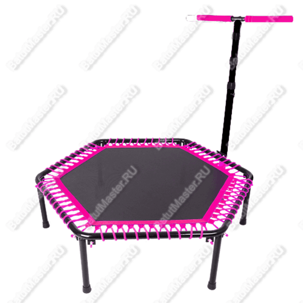 Каркасный батут с Т-образной ручкой, розовый, диаметр 4 фт, шестиугольный