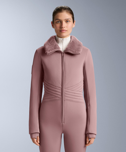 Oysho Водонепроницаемый облегающий эластичный горнолыжный комбинезон, фиолетово-розовый