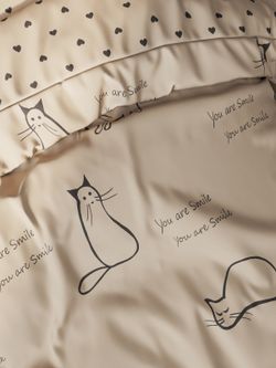 Постельное белье "КОТИКИ (беж)/Adele" 2-спальный наволочки 50х70 2шт Простынь на резинке 160х200 см Пододеяльник 175х215 см Сказка сатин