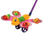 Каталка на палке Бабочка 51см, цвет зеленый, пакет 336