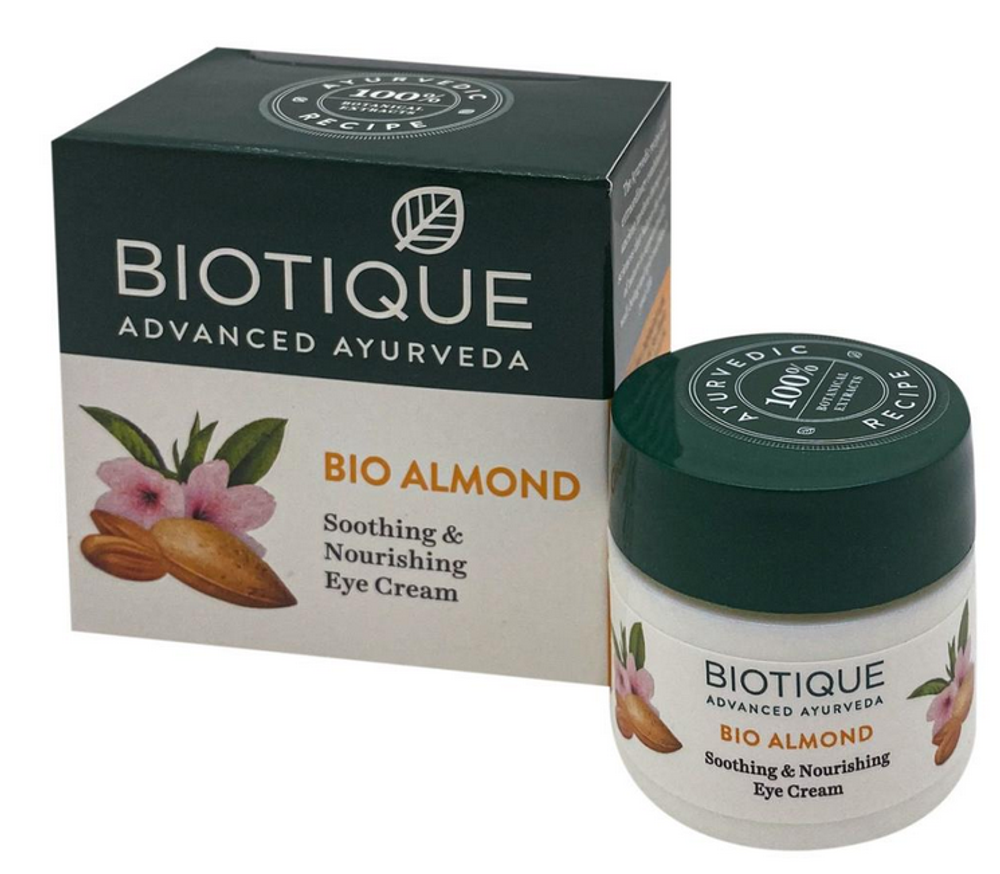 Крем для кожи вокруг глаз Biotique Bio almond, 15 г