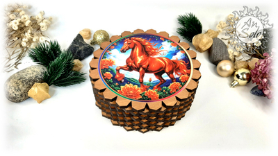 Большая деревянная шкатулка "Огонёк"