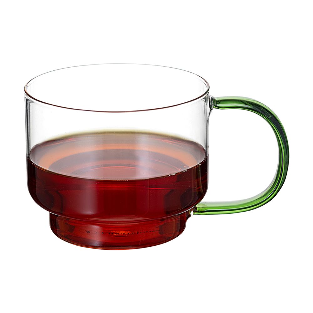 Набор кружек Orb, 400 мл, прозрачные/зеленые, 2 шт.