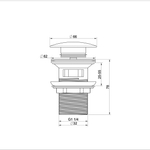 Донный клапан для раковины с переливом 1 1/4 WONZON & WOGHAND, Черный матовый (WW-88SS01-MB)