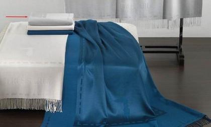 Плед 130x180 Trussardi New Border Stitch U40 Blu синий