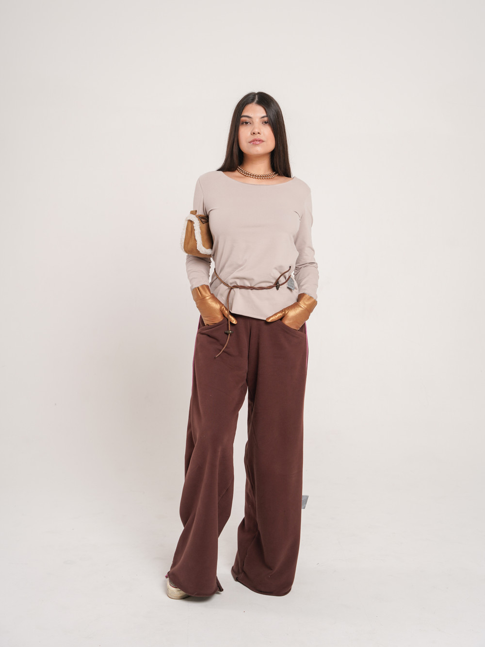 Лонгслив Базовый Песочный