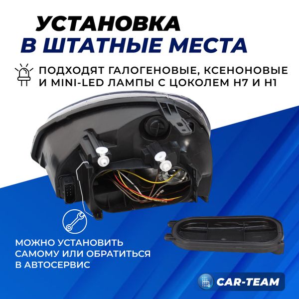 Фары Лада Приора передние в стиле BMW (ver.2) c плавающими поворотниками , черная маска (стандарт)
