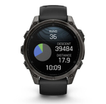 Умные часы Garmin Fenix 8, 47 мм, AMOLED, Sapphire Carbon Gray DLC Titanium with Black/Pebble Gray Silicone Band