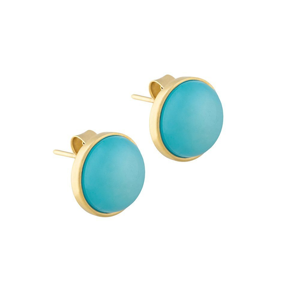 Серьги пусеты Possebon Pearl Blue Sky Agate A1992.21 BL/G