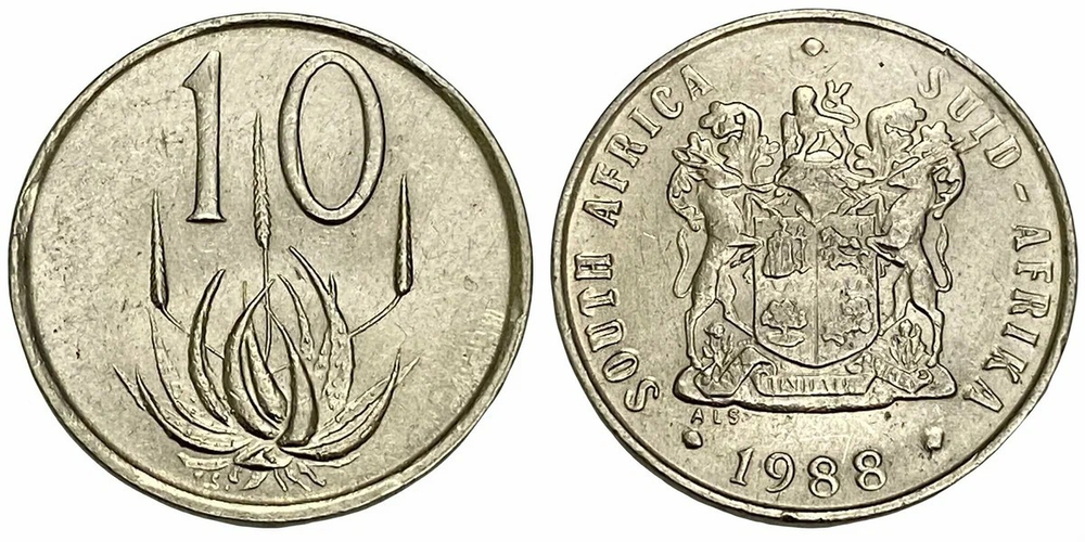 ЮАР 10 центов, 1970-1989 VF