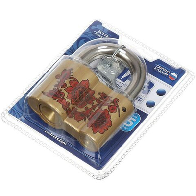 Замок навесной ЧАЗ, Хохлома, ВС2-60, блистер, дисковый, 3 кл