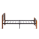 Кровать AT-8077 - дерево гевея/металл, 90*200 см (Single bed), красный дуб/черный