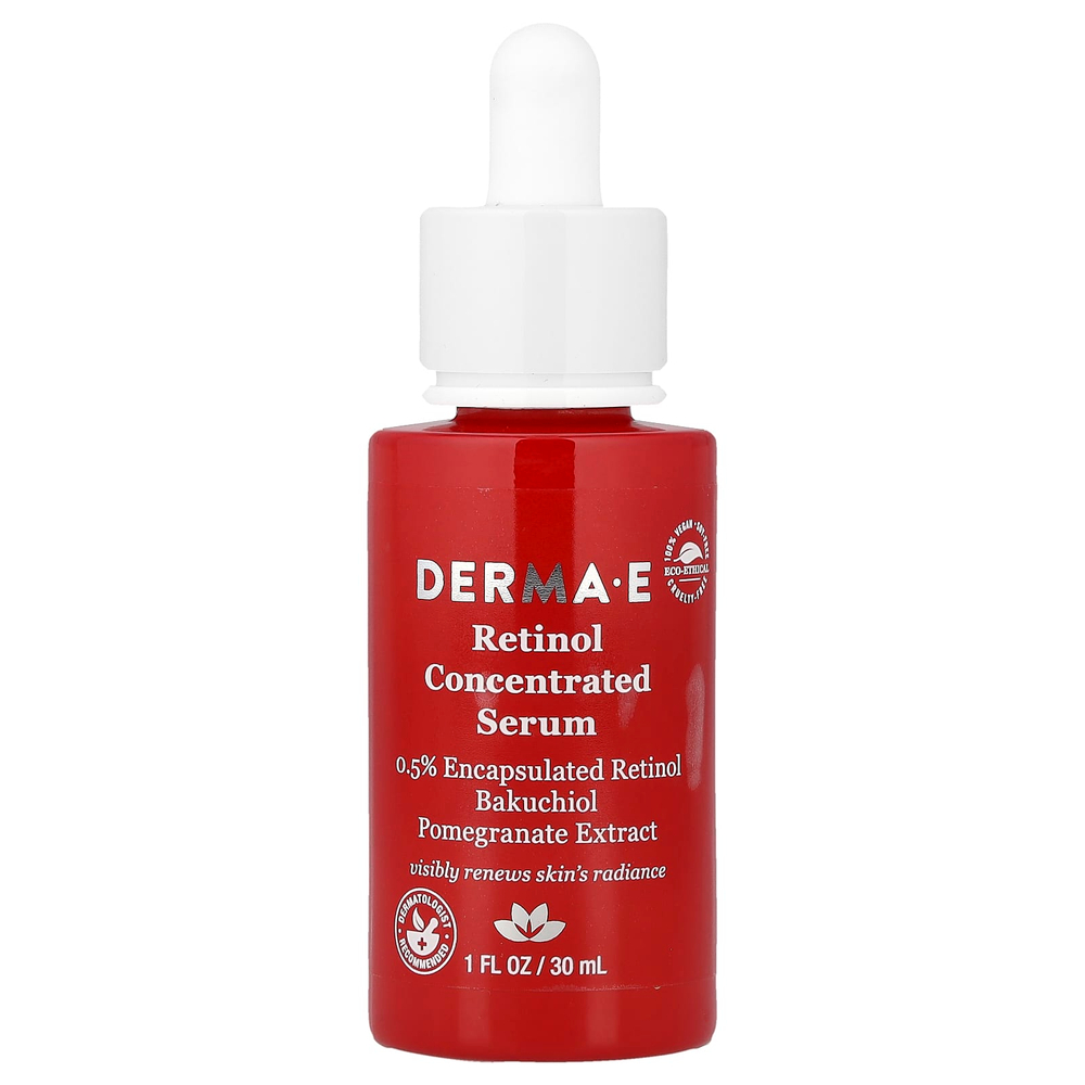 DERMA E, Против морщин, концентрированная сыворотка с ретинолом, 30 мл (1 жидк. унц.)