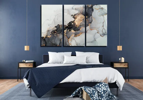 Модульная картина "Разводы мрамора"