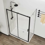 Душевой уголок Vincea City VSR-5CT9011CLB 110х90 стекло прозрачное/профиль черный