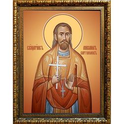 Михаил Каргополов, священномученик пресвитер. Икона на холсте.