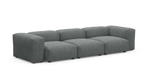 Диван Фиджи трехсекционный Cilium Steel 315*116*62 см, Серый Вельвет Нераскладной Фиеста