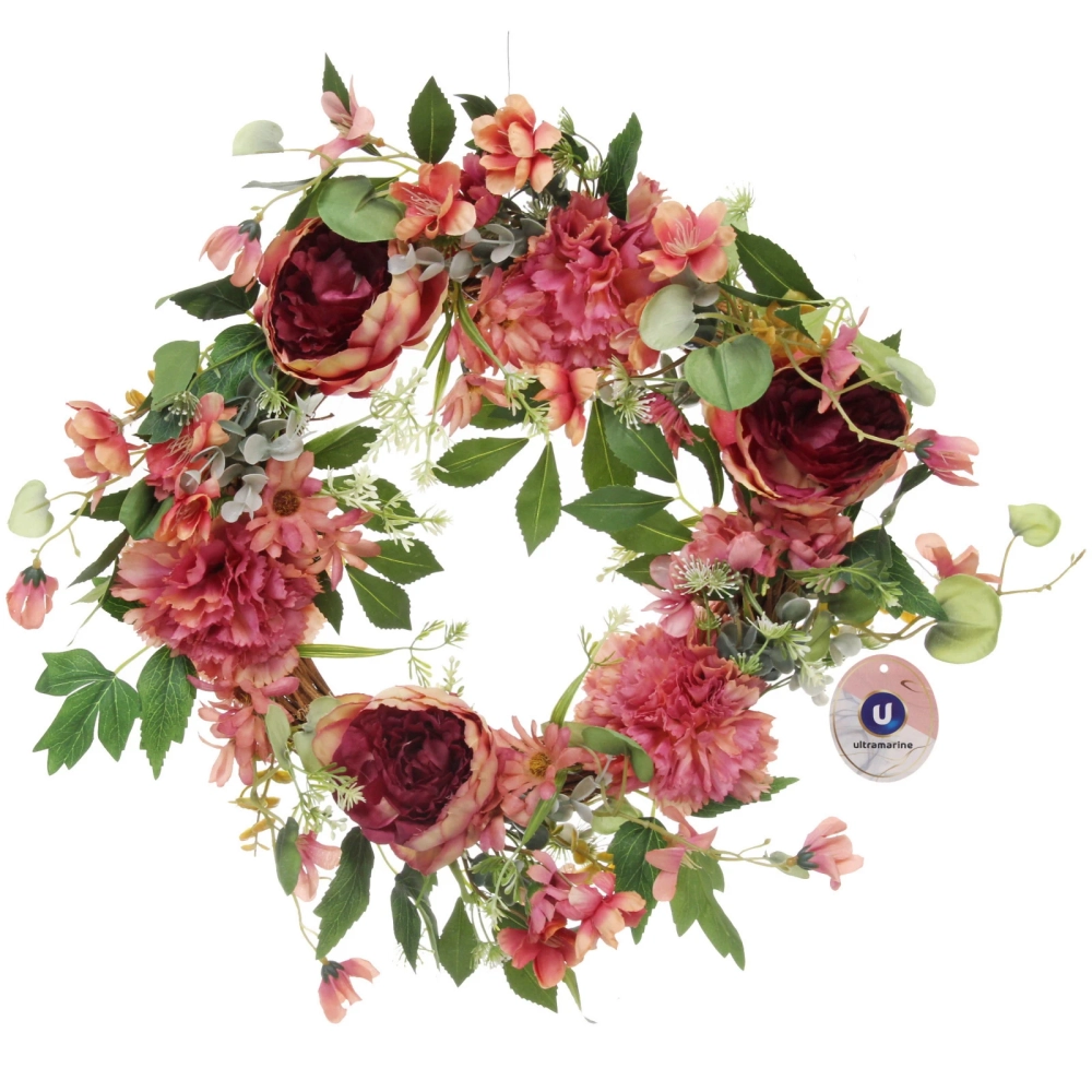 Цветы искусственные венок «Принцесса» 45см нежно-розовый