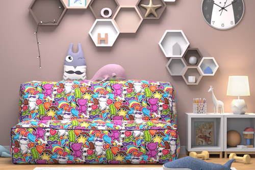 Maskarad детская мебельная ткань велюр с принтом, ширина 1,4 м.