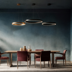 Светильник подвесной RAYDIA, 40 Вт, 3000–4000К, ?600?1500 мм, металл+акрил, матовое золото, свет вве