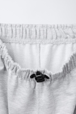 ZARA БРЮКИ-ДЖОГГЕРЫ ИЗ МЯГКОЙ ТКАНИ СО СТОППЕРАМИ, СЕРЫЙ МЕЛАНЖ